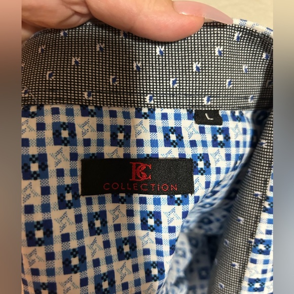 BC Collection designed in Miami- white and blue squared designed 2 tone- size L - Picture 5 of 7